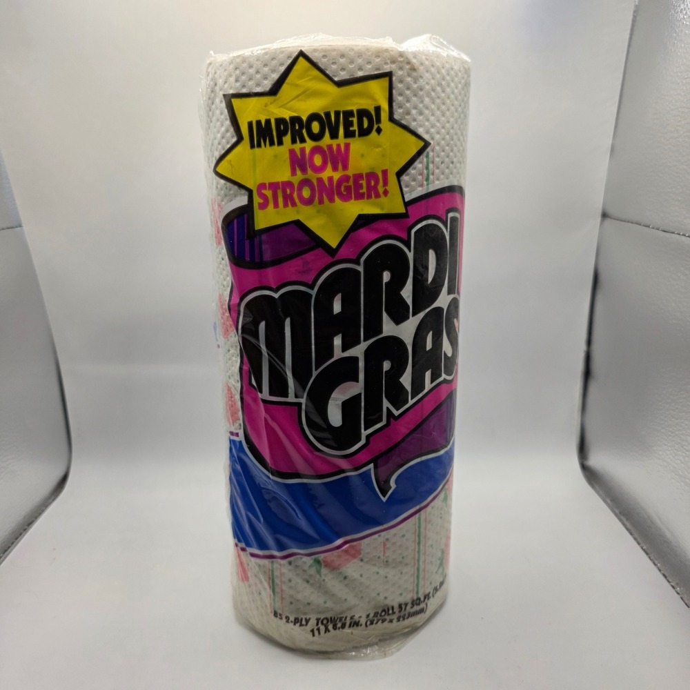Vintage‎ Mardi Gras Paper Towels Strawberry Print 1995 Fort Howard Sealed 1 Roll